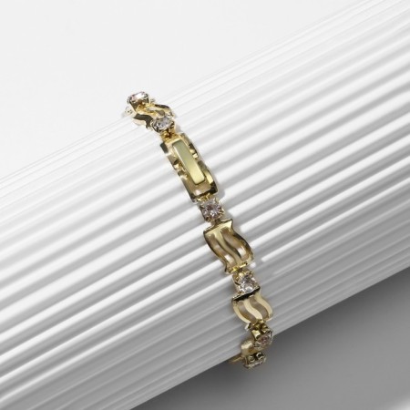 Bracelet with rhinestones "Flinking" wave, color mix, l = 17 cm-2