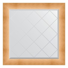 Mirror with engraving in the baguette frame, poisoned with gold 87 mm, 86x86 cm