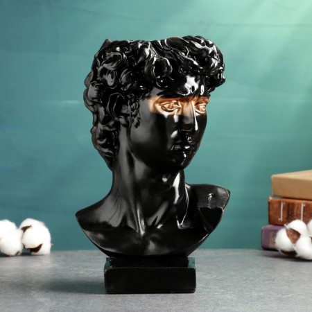 Vase "David" black with gold, 2.1 liters