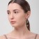 Earrings "Duet Snowflakes", white color in silver