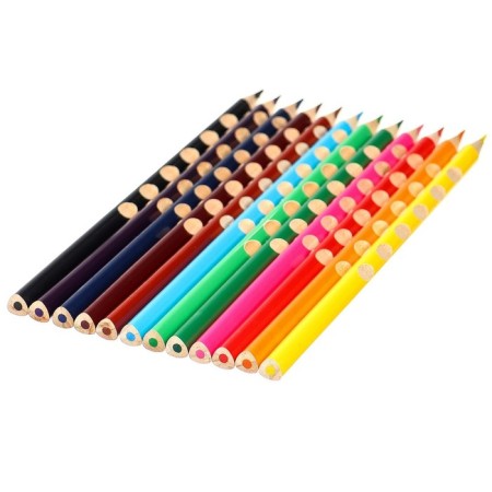 Colored pencils, 12 colors, trihedral, blue tractor-6
