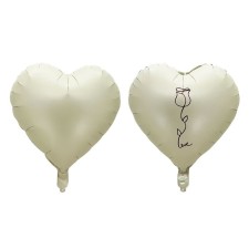 Шар фольгированный 18" «Сердце с розой», ваниль
