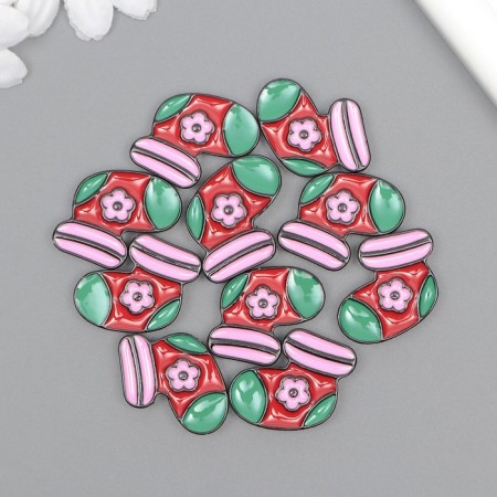 Decor for creativity plastic "New Year's sock" 2.2x2.4x0.5 cm-2