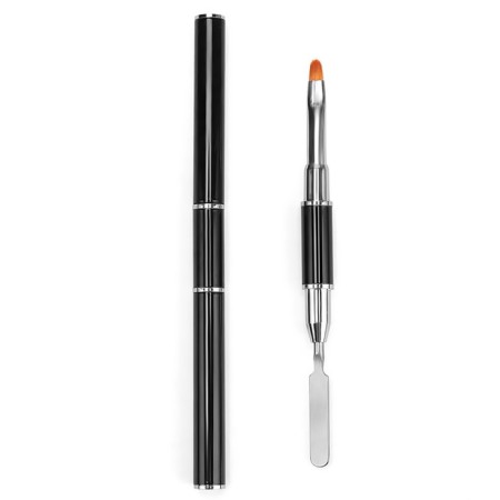 Acryl-gel brush, petal, 14 cm, d-6 × 9 mm, black/silver color-4