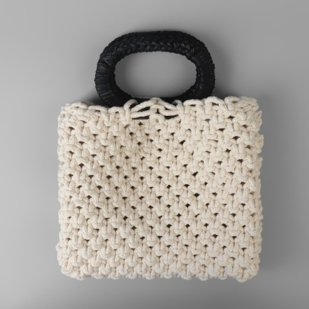 Handles for bags are wooden, wicker, d = 9.8 × 5.9 / 13.5 × 9.5 cm, 2 pcs, black color-3
