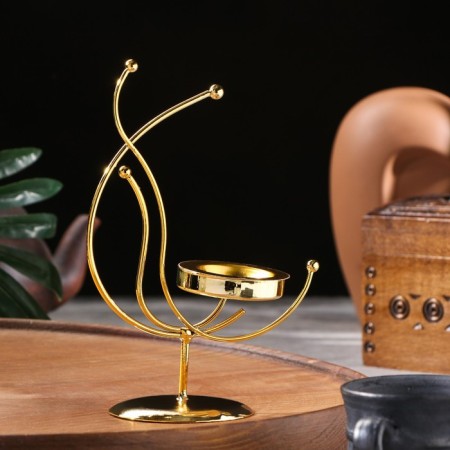 Steam for incense powder and cones "Cash Tree", golden, 16.5x13 cm