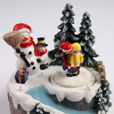 LED figure "Funny snowmen" 20 × 20 × 16 cm, polystone, AAX3 batteries (not in the kit), USB, glow of multi-3