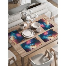 A set of napkins for setting the table “Salute in winter”, rectangular, rounded edges, size 30x46 cm, 4 pcs