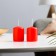 Set of candles - cylinders, 4x5 cm, set 2 pcs, red