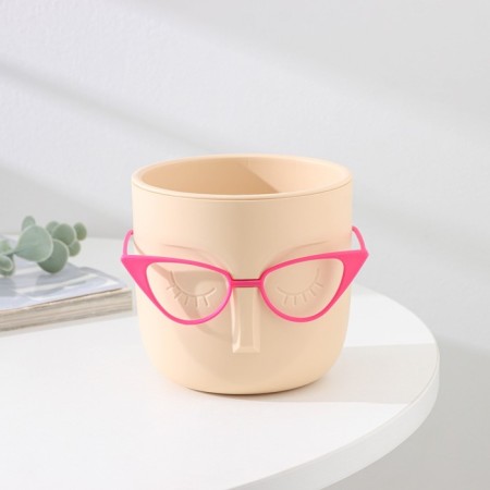 Kashpo for flowers with an insert “Marie”, 650 ml, d = 11.5 cm, h = 10.5 cm, color white clay-2
