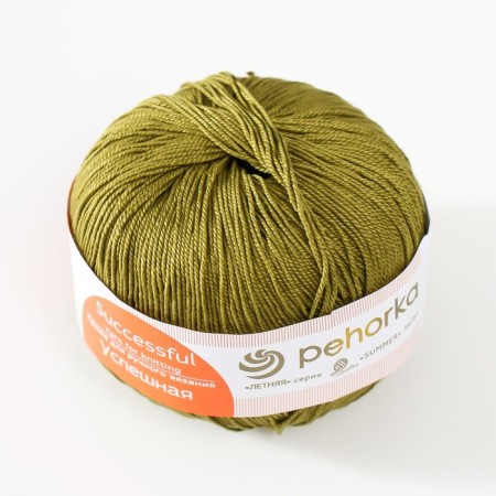 Yarn "Successful" 100%Merserized cotton 220m/50g (760-olive)-1