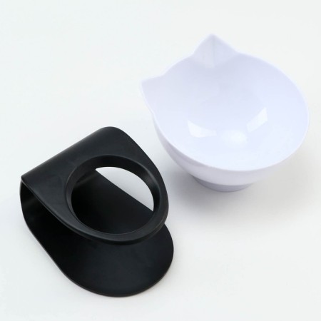 White bowl on a black stand 13 x 13 x 13.5 cm-4
