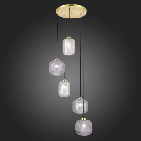 Suspension lamp ST LUCE. SL1154.303.05. Gran. 5x60 watts, E27, 52.5x52.5 cm, brass color-2