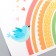 Sticker Plastic Interior color "Multi -colored rainbow with a bird" 30x60 cm
