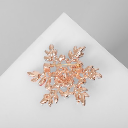 Brooch "Flower" polar, red-white color in pink gold-1
