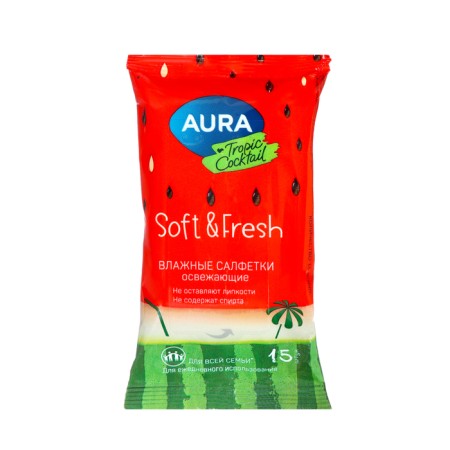 Wet Aura Tropic Cocktail Refreshes, 10 packages of 15 pcs-1