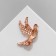 Brooch "Bird" fluttering, white color in pink gold