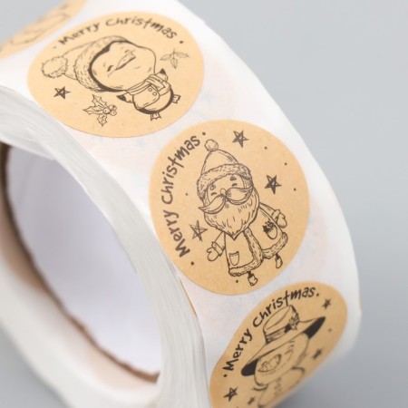 Stick Paper "Crafts. Christmas characters" d = 2.5 cm 500 pcs in a roll 3x6.5x6.5 cm-3