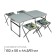 Furniture set: table, 4 chairs, metallic color/camouflage savannah