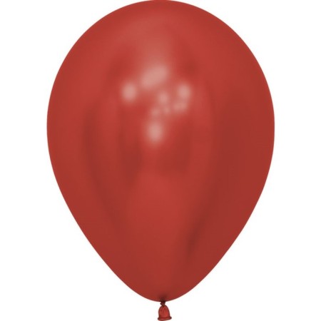 Latex ball 12 "Reflex, chrome, set 50 pcs., Red color