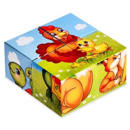 Cardboard cubes "Mom and children", 4 pcs-1