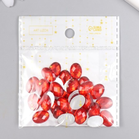 Decor for creativity Plastic "Rhil Obv. Red" set 34 pcs 1.2x1.4 cm-4