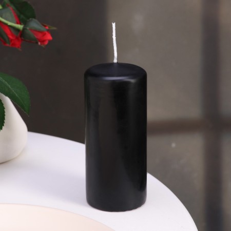 Candle cylinder, 5x11.5 cm, set 2 pcs, black-2