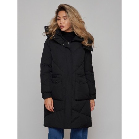 Coat insulated winter female, size 46, black color-10