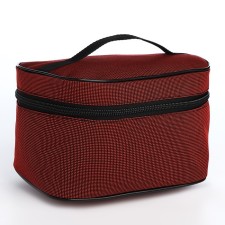 Cosmetic bag on lightning, with a lining, dark red color