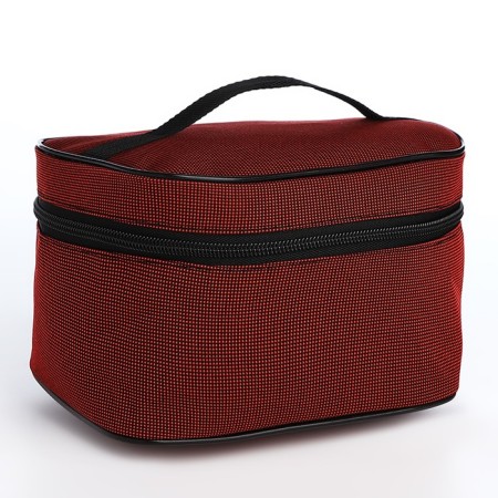 Cosmetic bag on lightning, with a lining, dark red color