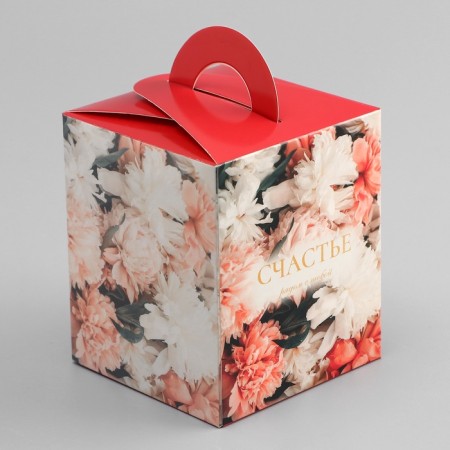 Box for 1 cupcake, "flowers", 9.2 x 9.2 x 11.1 cm, confectionery packaging-2