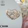 Brooch "Heart", white color in gold