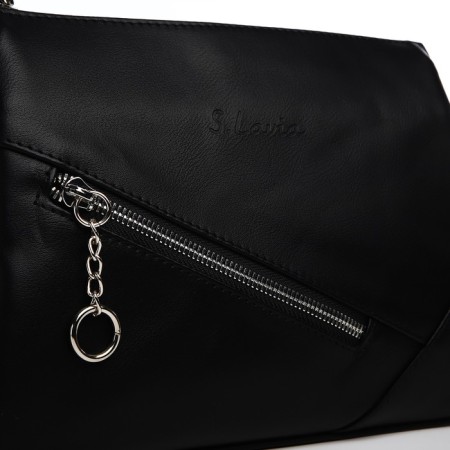 Bag Cross-Bodi with a zipper, black color-3