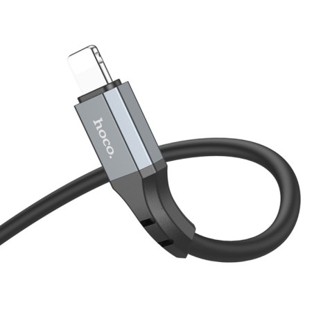 Hoco X92, Lightning cable - USB, 2.4 A, 3 m, silicone braid, black-5