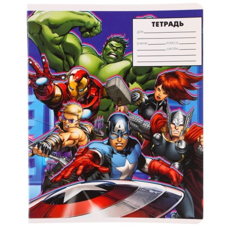 Notebook in a cage 24 sheets, 5 types of mix, cover coated paper, Avengers-4