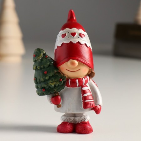 Souvenir Polystone "Baby with a snowflake/Baby with a Christmas tree" mix 5.5x5x10 cm-1