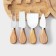 Set for feeding cheese, 4 knives, board, 19.5 × 19.5 × 3.5 cm, oak