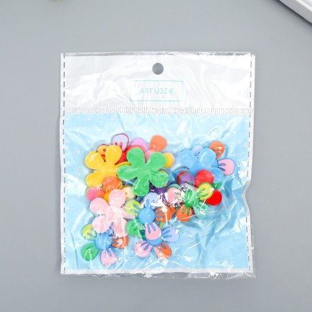 Decor for creativity rubber "Multi -colored chamomile" set 15 pcs mix 2.5x2.5 cm-3