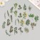 Stickers Plastic "Summer Green Leaves" set 40 pcs 15x8 cm