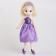 Soft toy "doll" in a purple dress, 35 cm