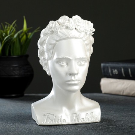 Kashpo - organizer "Bust of Frida" Pearl, 12x16.5x11cm