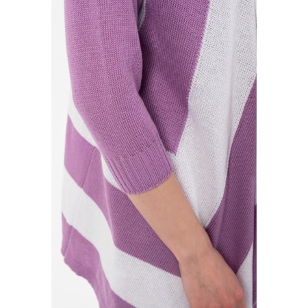 Cardigan female, size 46, lilac color, white-5
