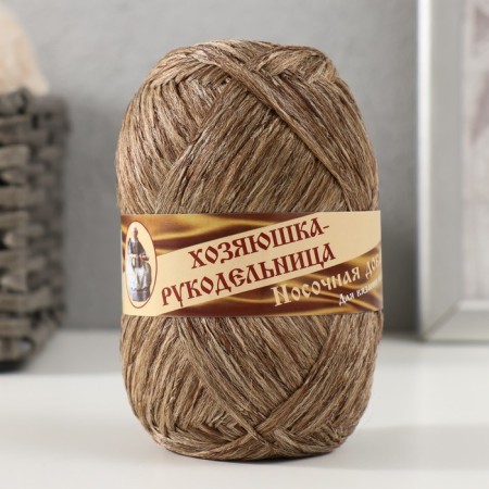 Yarn "Nominal supplement" 100% polypropylene 200 ± 20m/50g set 2pcs (snow -white, dark flax)-1