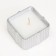 Candle "Square" in a candlestick with narrow faces of gypsum, 7.5x3.5cm, silver