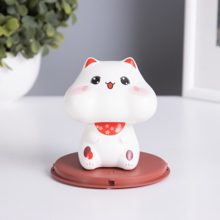 Plastic pendulum from the solar battery "Cat Mani-Neko with puffy cheeks" 10x10x10.3 cm-2