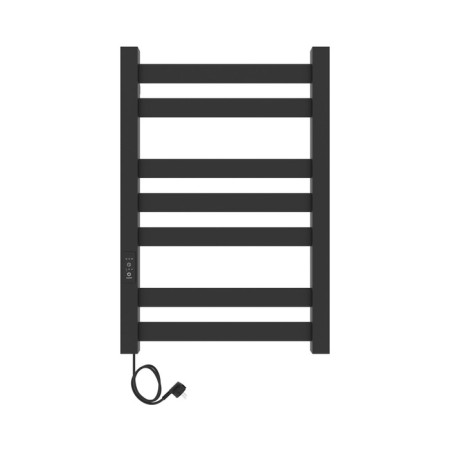 Two -heated towel rail Laris Hephaestus ChKCh, 500x800 mm, 7 crossbars, left, black