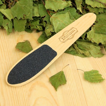 Foot Foots Bann "Dobroparov" abrasive (150/80), Altai birch, 16.3x3.4x0.4cm