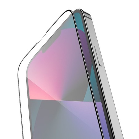 Hoco G1 Protective Glass, for iPhone 13/13 Pro, PET layer, anti -print, black frame-2