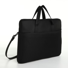 Laptop bag with a zipper, outer pocket, black color