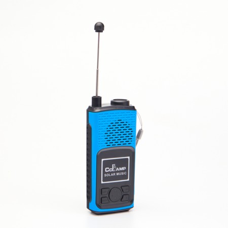 Battery Light, 1500 mAh, radio, column, with a solar battery, blue-4
